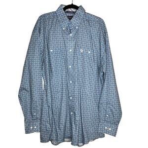 Wrangler George Strait Western Button Up Shirt Long Sleeve Rodeo Cowboy Size XL